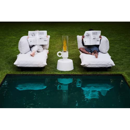 Canapé de jardin 2 places Paletti set / Accoudoir gauche - L 190 cm - Fatboy - Sahara - Acier, Mousse polyester, Polyéthylène recyclé, Tissu oléfine
