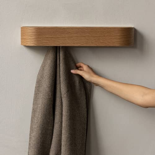 Portemanteau Epoch Rack / L 50 cm - Audo Copenhagen - Chêne naturel - Contreplaqué, Placage chêne