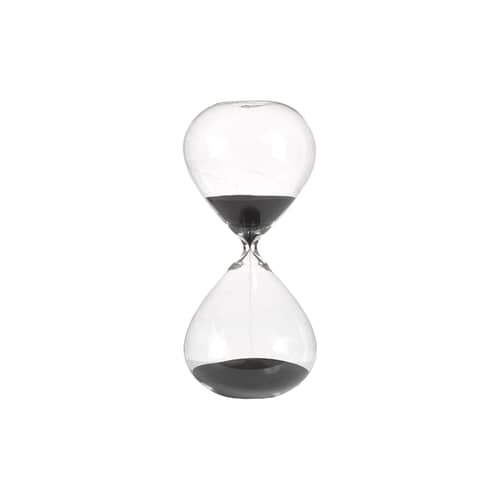 Sablier Ball Medium verre noir transparent / 90 min - H 30 cm - POLSPOTTEN - Noir / Transparent - Verre
