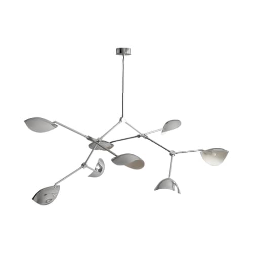 Sospensione Stingray Grande metallo argento / 177 x 142 cm - 101 COPENHAGEN - Cromato - Alluminio cromato