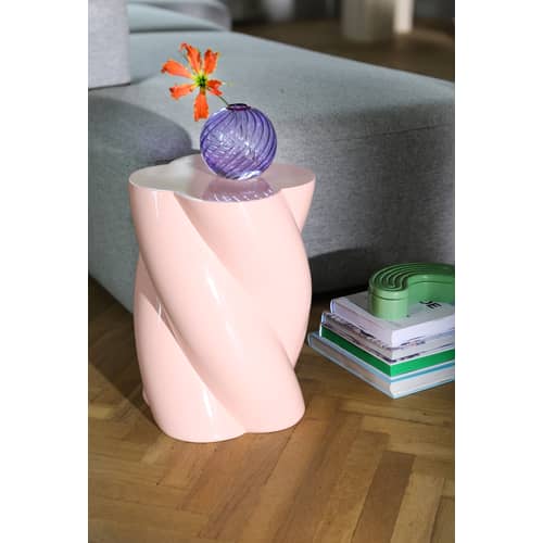Table d\'appoint Marshmallow / Ø 30 x H 40 cm - Fibre de verre - & klevering - Rose - Fibre de verre