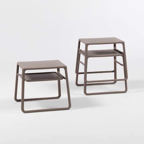 Table d\'appoint Pop beige / 44 x 39,5 x H 38,5 cm - NARDI - Taupe - Résine de fibre de verre