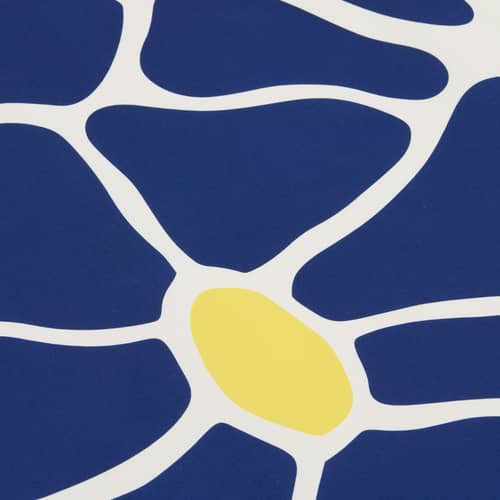 Tapis d\'extérieur Flying Carpet / 180 x 140 cm - Rembourré - Fatboy - Floral / Bleu marine & crème - Mousse, Polyester recyclé