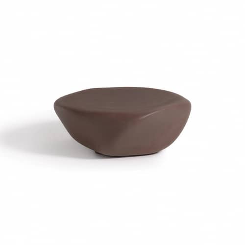 Tavolino Reborn materiale plastico marrone / 70 x 75 x H 30 cm - 100% riciclato - Slide - Marrone moka - Ecothylene riciclato