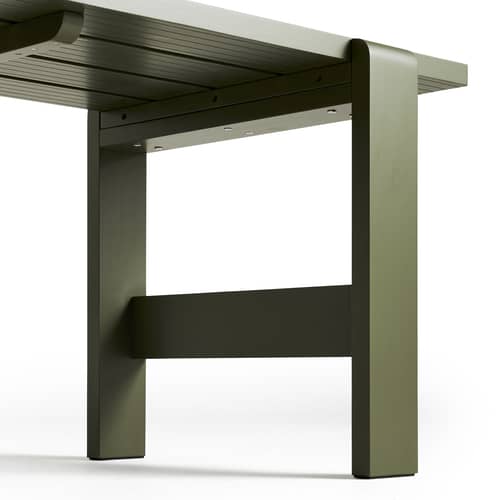Tavolo rettangolare Weekday legno verde / 180 x 66 cm - Legno - Hay - Verde oliva - Pino massello certificato FSC