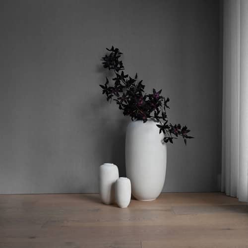 Vase Sunao Slim Hexa / Ø 35 x H 68 cm - 101 COPENHAGEN - Blanc - Céramique émaillée
