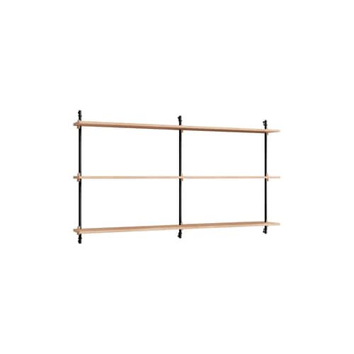 Armlehne  holz natur / Zusätzliches Regal für das Wall Shelving System - B 162 x T 17,5 cm - MOEBE - Eiche - MDF Eichenfurnier