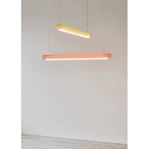 Suspension Aura Light plastique multicolore // Bio-résine - L 110 cm  Modèle d\'exposition - Established & Sons - Jaune - Bio-résine époxy