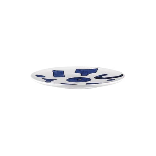 Set de 4 assiettes à dessert Itsumo - Yunoki  / Ø 21 cm - Alessi - Blanc & bleu - Porcelaine