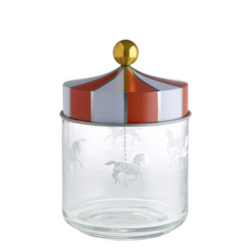 Alessi Circus Airtight jar - white red gold transparent | Made In