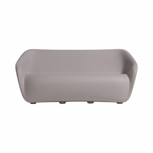 Canapé de jardin 2 places Reborn / L 165 cm - 100% recyclé - Slide - Blanc brume - Écothylène recyclé