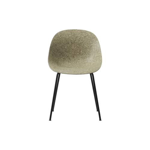 Mat Chair cane & fibres brown / Navy Alga - Normann Copenhagen - Alga (dark) / Base, legs Black - Powder coated steel, Seagrass