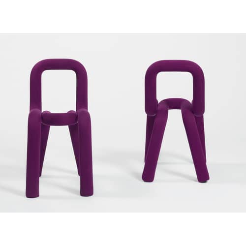 Chaise rembourrée Bold tissu violet - Moustache - Violet - Acier, Mousse, Tissu