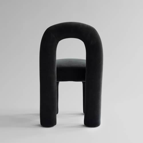 Chaise rembourrée Daiku / Velours - 101 COPENHAGEN - Tourbe - Bois, Mousse, Velours