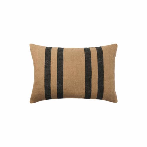 Housse de coussin Sigrun beige / 40 x 60 cm - BROSTE COPENHAGEN - Beige / Noir - Coton, Lin