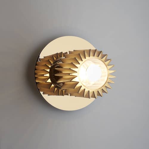 Applique In the sun Small   / Plafonnier - Ø 19 cm - DCW éditions - Doré / Maille or - Acier, Aluminium, Verre