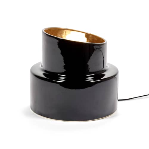 Lampe de table Pillar céramique noir - Serax - Noir - Grès émaillé