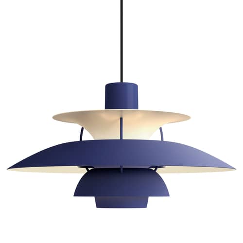 PH 5 Pendant metal blue / Ø 50 cm - Poul Henningsen, 1959 - Louis Poulsen - Indigo powder monochrome - Lacquered aluminium