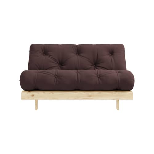 Schlafcouch Roots holz braun / B 140 cm - 3 Positionen / Struktur Pinie Klare Kiefer - KARUP DESIGN - Braun 715 / Klare Kiefer - FSC-zertifiziertes Massivholz Kiefer, Gewebe, Recycelte Mischfasern, Schaumstoff