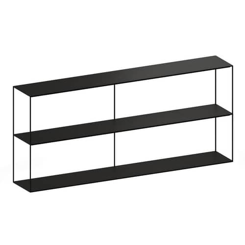 Scaffale Slim Irony metallo nero / Consol - L 180 x H 64 cm - Zeus - nero rame - Acciaio