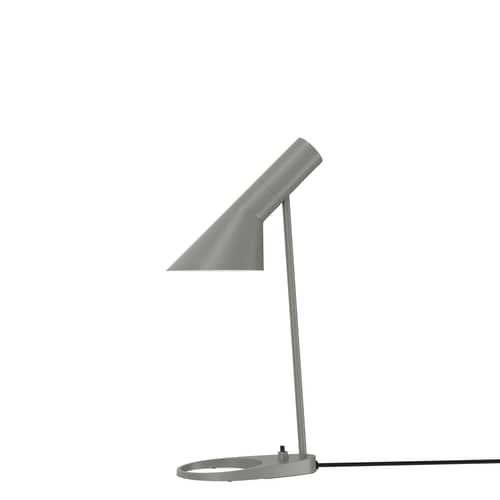 AJ Mini Table lamp metal grey / H 43 cm - Adjustable / Arne Jacobsen, 1957 - Louis Poulsen - Warm grey - Cast iron, Steel