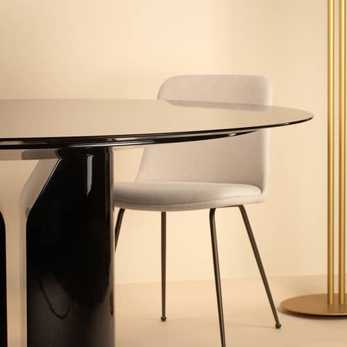 Table ronde NVL bois noir / Ø 150 cm - By Jean Nouvel - MDF Italia - Noir - MDF laqué, Polyuréthane