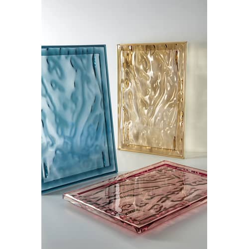 Dune Large Tray plastic material blue / 55 x 38 cm - PMMA - Kartell - Pale blue - PMMA