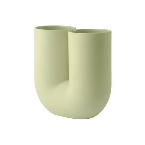 Vaso Kink ceramica verde / Earnest Studio, 2018 - H 26,3 cm - Muuto - Verde chiaro - Ceramica