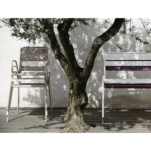 Banc avec dossier Monceau métal vert / 2 à 3 places - L 116 cm - Fermob - Cactus - Acier peint
