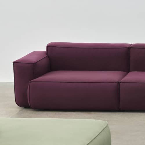 Canapé droit Mags Soft Low Armrest n°1 bordeaux / 2,5 places - L 238 cm - Hay - Bordeaux (tissu Story 14) - Contreplaqué, Mousse polyuréthane HR, Tissu