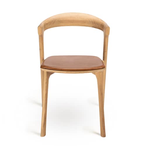 Chaise Bok Indoor / Assise cuir - Ethnicraft - Chêne / Cuir Cognac - Chêne massif, Cuir