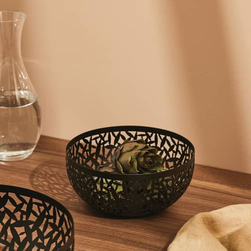 Corbeille Cactus! métal noir / Ø 21 cm - Marta Sansoni, 2000 - Alessi - Noir - Acier inoxydable