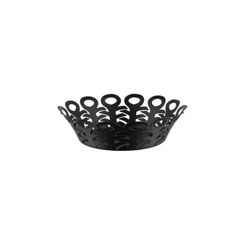 Corbeille Vimini métal noir Small / Ø 22 cm - Alessi - Noir - Acier