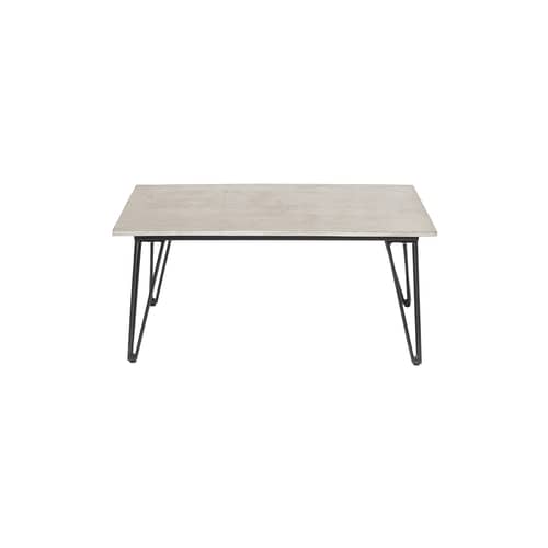 Couchtisch Concrete stein grau / 90 x 60 cm - Bloomingville - Grau / Schwarz - Faserzement, lackierter Stahl