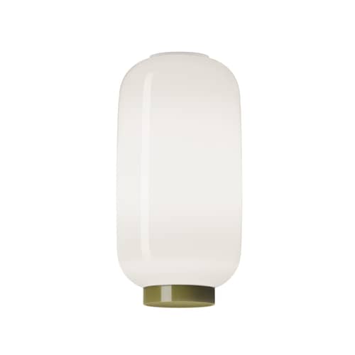 Deckenleuchte Chouchin Reverse n°2 glas weiß / Ø 22 x H 43 cm - / Glas - Foscarini - Weiß / Grüner Streifen - mundgeblasenes Glas