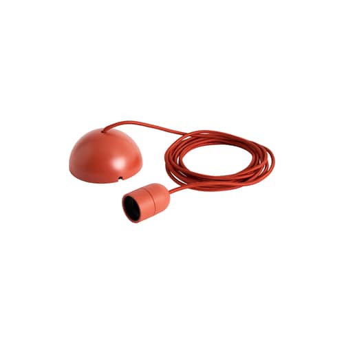 Common Electrical system for suspension textile red / Set Fabric cable 4m, rose, Socket E27 - Hay - Rust-red - ABS, Fabric, Polycarbonate