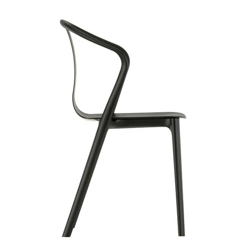 Fauteuil Belleville plastique gris - Vitra - Gris basalte - Polyamide