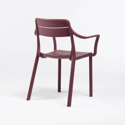 Fauteuil empilable Cassia rouge - NARDI - Bordeaux - Résine de fibre de verre