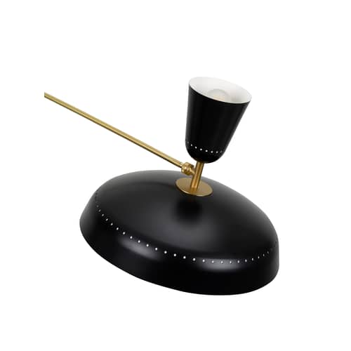 G1 Large Floor lamp metal black / 1951 reissue, Pierre Guariche - H 175 cm - SAMMODE STUDIO - Matt black - Aluminium, Brass