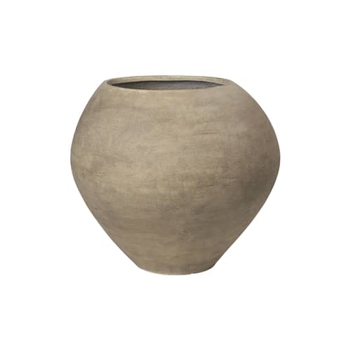 Dodu Tall Flowerpot stone brown / Ø 58 x H 51 cm - Cement - Ferm Living - Ø 58 x H 51 cm / Light brown - Painted cement finish