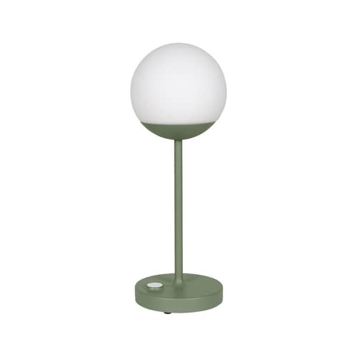 Lampada da esterno ricaricabile senza fili Mooon! MAX LED metallo vetro verde / Sfera in Vetro - H 41 cm - Fermob - Cactus - Alluminio, Vetro