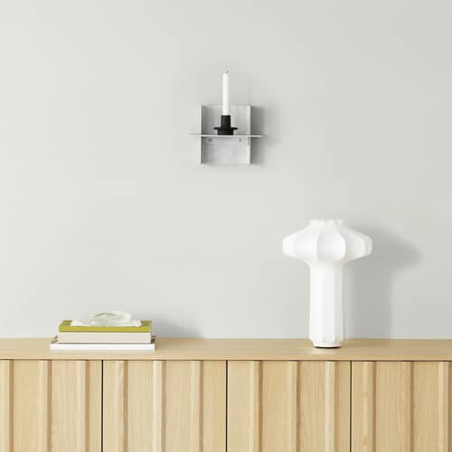 Lampada da tavolo Phantom LED tessuto bianco / H 43 cm - Resina cocoon - Normann Copenhagen - Bianco - Acciaio, Resina cocoon