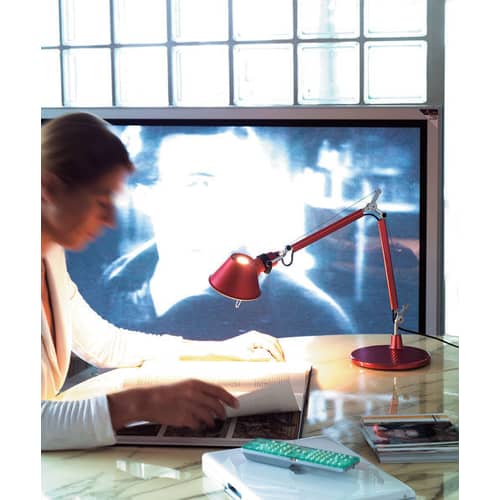 Lampe de bureau Tolomeo Micro métal bleu / 1987 - Artemide - Bleu anodisé - Acier, Aluminium