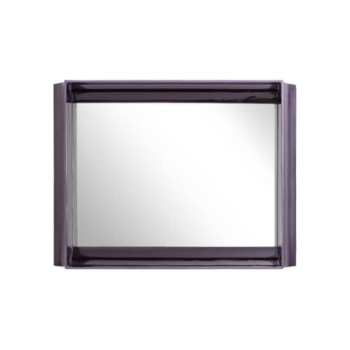 Miroir mural Coves céramique violet / Avec étagère - 80 x 60 cm - Magis - Aubergine - Céramique, Verre