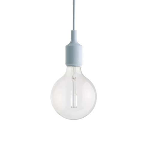 Pendelleuchte E27 plastikmaterial blau / Silikon - Leuchtmittel inbegriffen - Muuto - Hellblau - Silikon