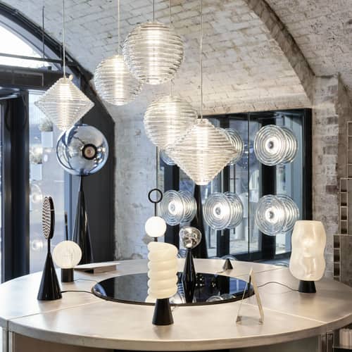 Pendelleuchte Press LED glas transparent / Kegel - Ø 34 x H 30,2 cm - Tom Dixon - Transparent - Pressglas
