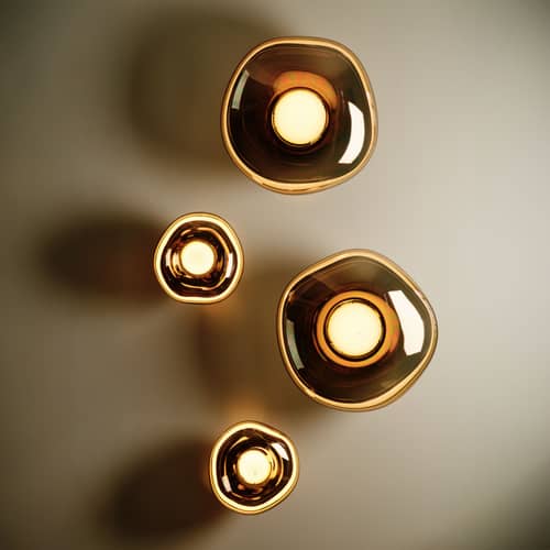 Applique Melt Surface Mini LED / Plafonnier - Ø 30 cm / Change de couleur - Tom Dixon - Bronze - Polycarbonate soufflé