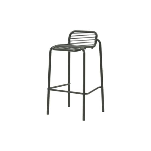 Sgabello bar Vig metallo verde / H 75 cm - Normann Copenhagen - Verde scuro - Acciaio termolaccato