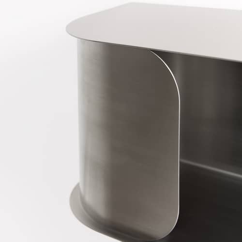 Table de chevet murale Steel métal argent / L 40 cm - NOBODINOZ - Acier brossé - Acier brossé