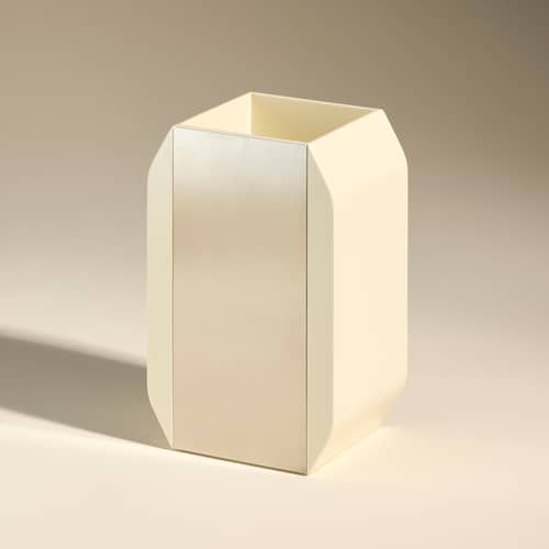 Vase Oscar blanc - Maison Sarah Lavoine - Ecru / Miroir - Aluminium poli, Résine laquée